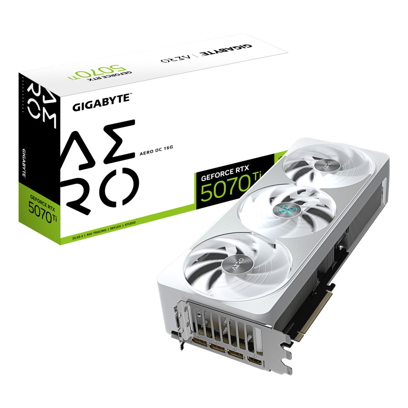 Tarjeta de video Gigabyte 16GB GeForce RTX 5070 TI AERO 3xfan GDDR7 1xHDMI 3xDP GV-N507TAERO OC-16GD
